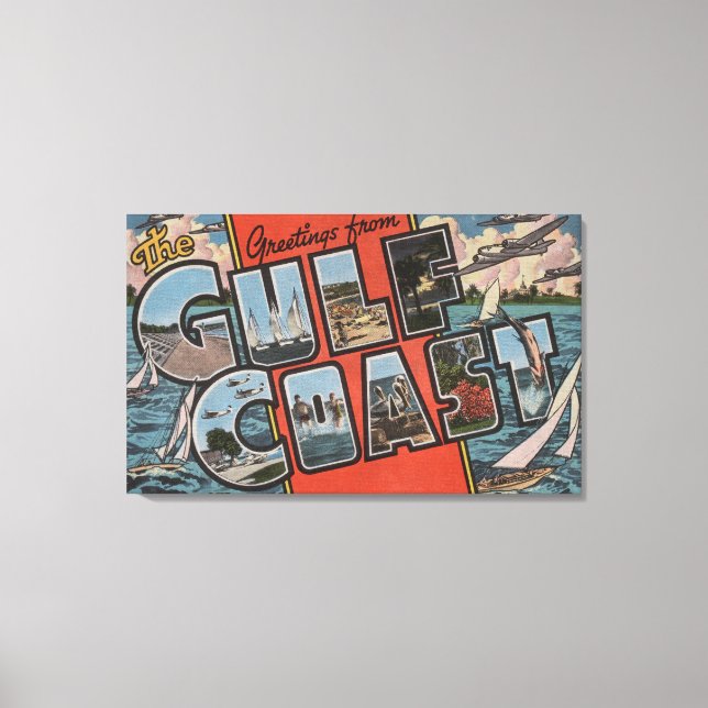 Greetings from the Gulf Coast Canvas Print (Front)