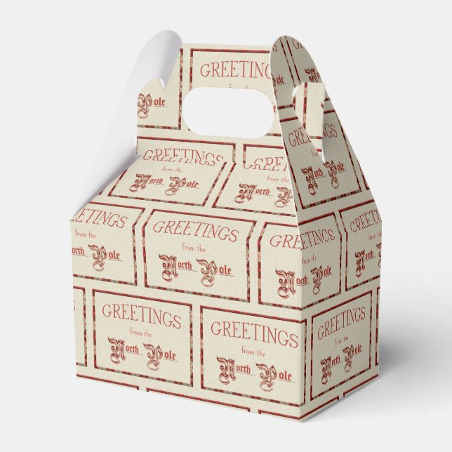 Greetings from the North Pole Favor Boxes (Front Side)