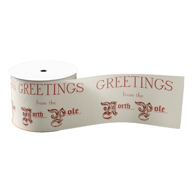 Greetings from the North Pole Grosgrain Ribbon (Spool)