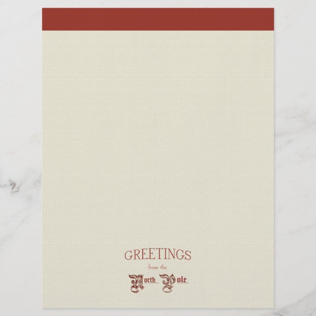 Greetings from the North Pole Letterhead (Front)