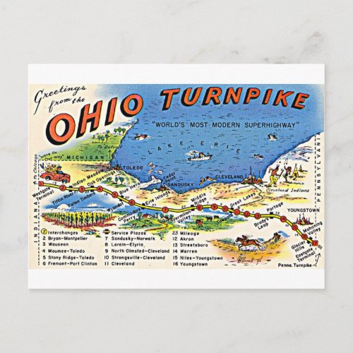 Greetings from the Ohio Turnpike postcard