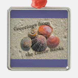 Greetings from the Outer Banks Seashells Items Metal Ornament