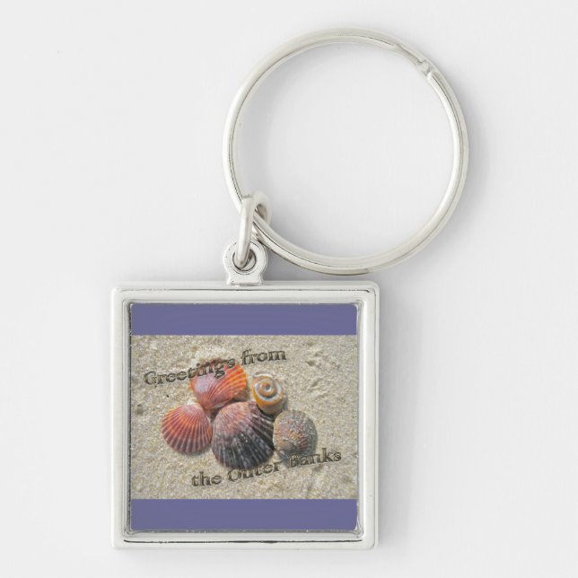 Greetings from the Outer Banks Seashells Keychain (Front)