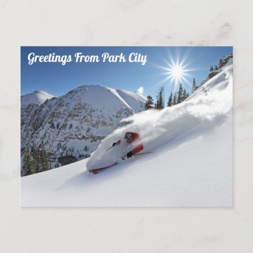 Greetings From The Park City Slopes Postcard
