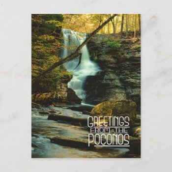 Greetings From The Poconos! Fulmer Falls Postcard by Meg_Stewart at Zazzle
