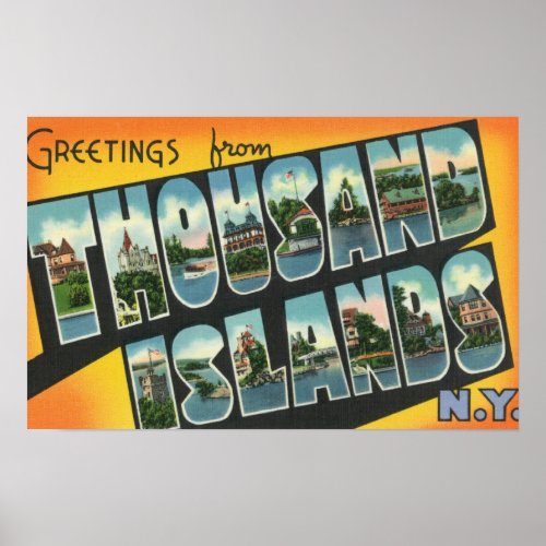 Greetings from Thousand Islands New York Poster
