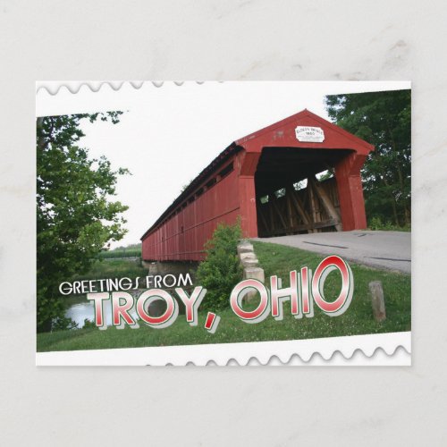 Greetings from Troy Ohio Postcard