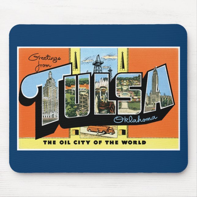 Greetings from Tulsa, Oklahoma! Mouse Pad (Front)