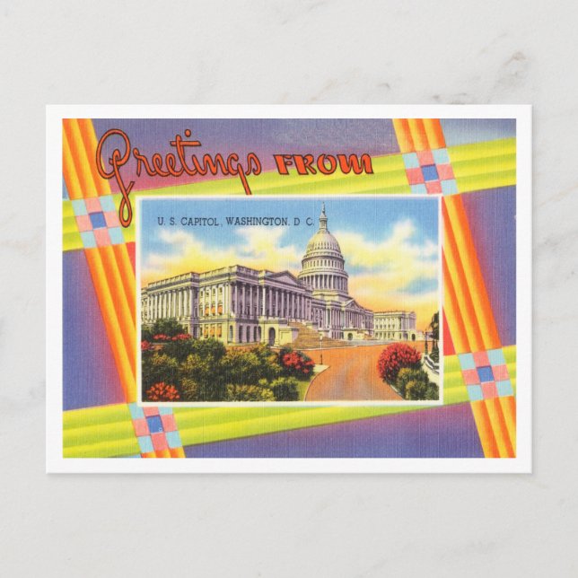 Greetings from U. S. Capitol, Washington, D. C. Postcard (Front)