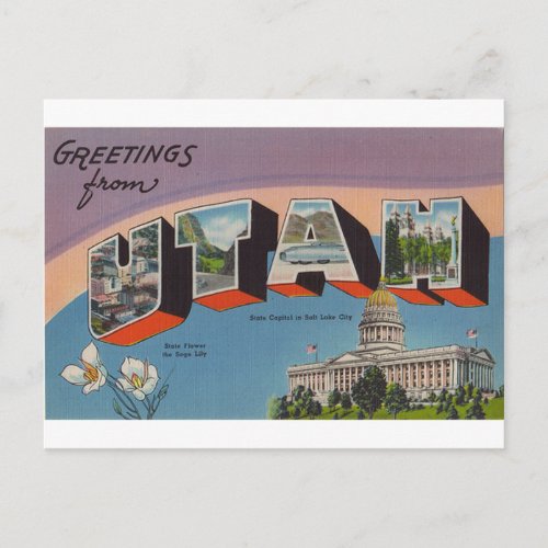 Greetings From Utah Postcard