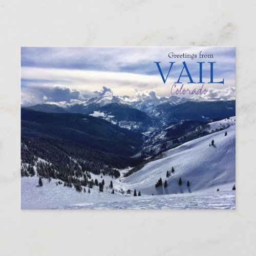 Greetings from Vail Colorado Postcard Scenic