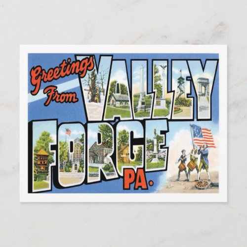 Greetings From Valley Forge Pennsylvania US City Postcard
