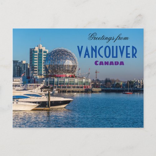 Greetings from Vancouver Canada Postcard