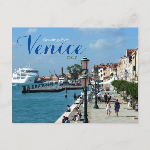 Greetings from Venice Italy Cruise Postcard