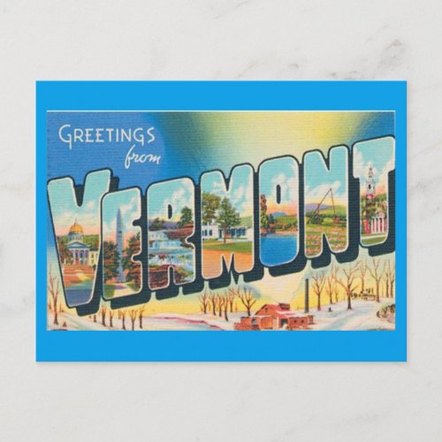 Greetings From Vermont Postcard