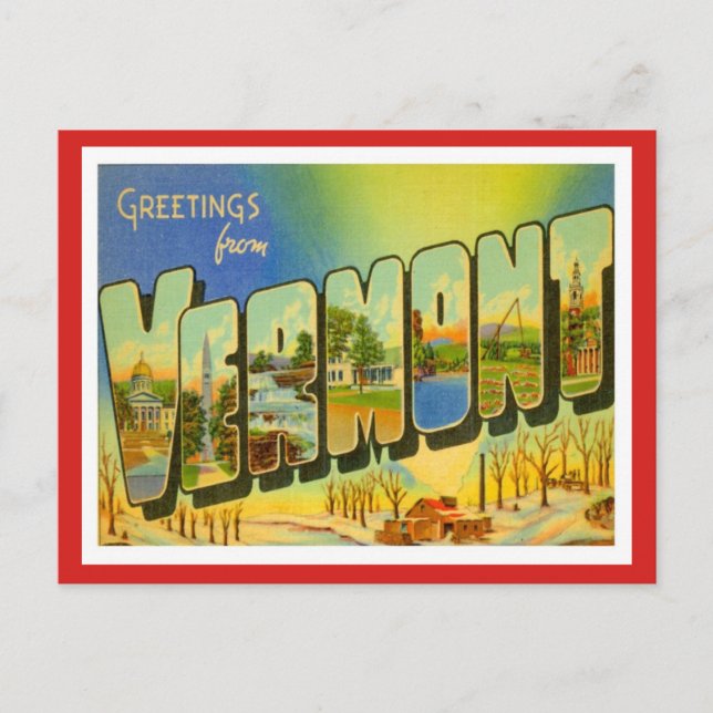 Greetings From Vermont Postcard (Front)
