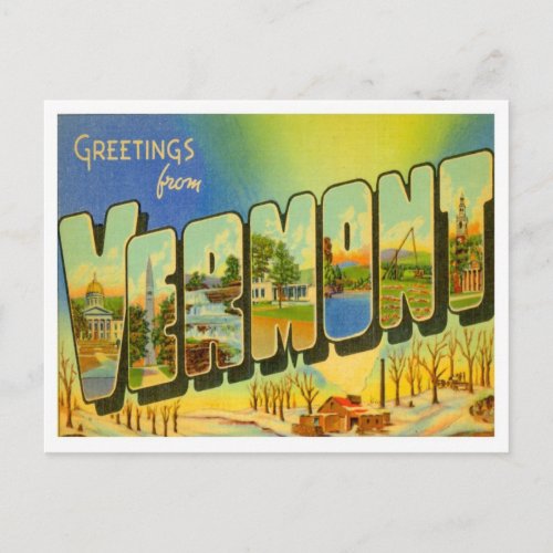 Greetings From Vermont Postcard