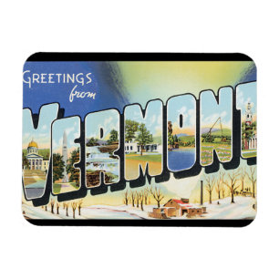 Greetings from Vermont_Vintage Travel Poster Magnet