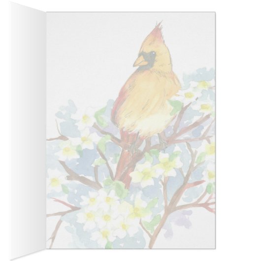 Greetings From Virginia Female Cardinal Bird (Inside (Right))