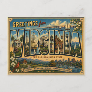 Greetings from Virginia Postcard