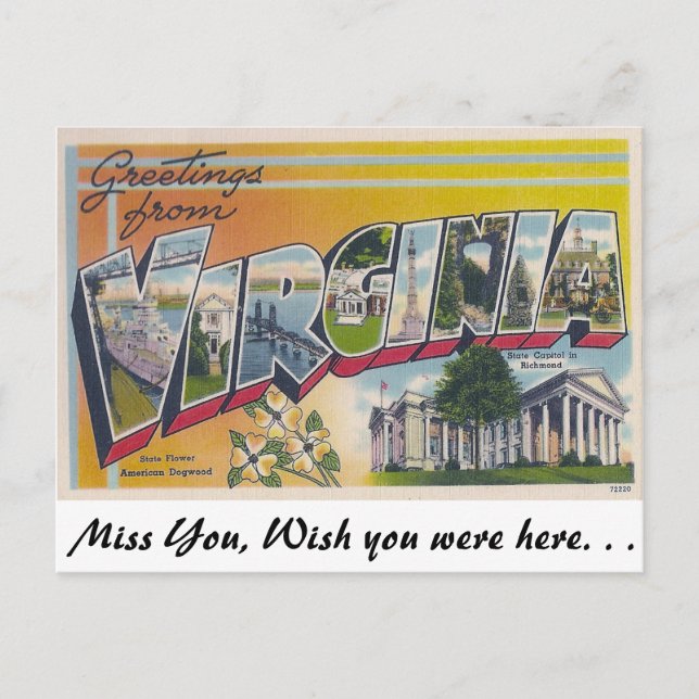 Greetings from Virginia Postcard (Front)