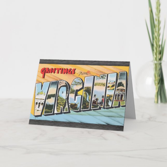 Greetings From Virginia, Vintage Card (Front)