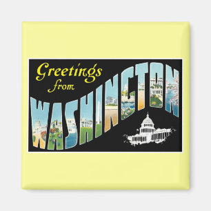 Greetings from Washington D.C.!  Vintage Post Card Magnet