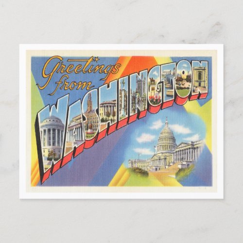 Greetings from Washington D C Vintage Travel Postcard