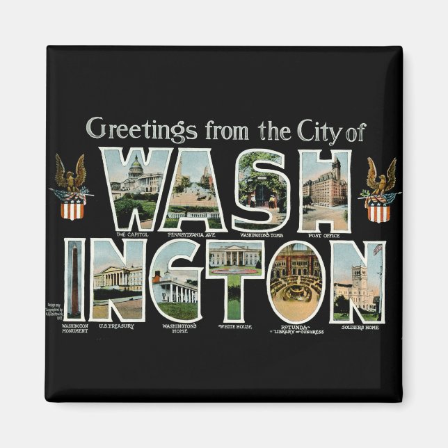 Greetings From Washington DC! Magnet (Front)