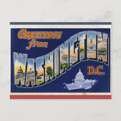 Greetings From Washington DC Postcard