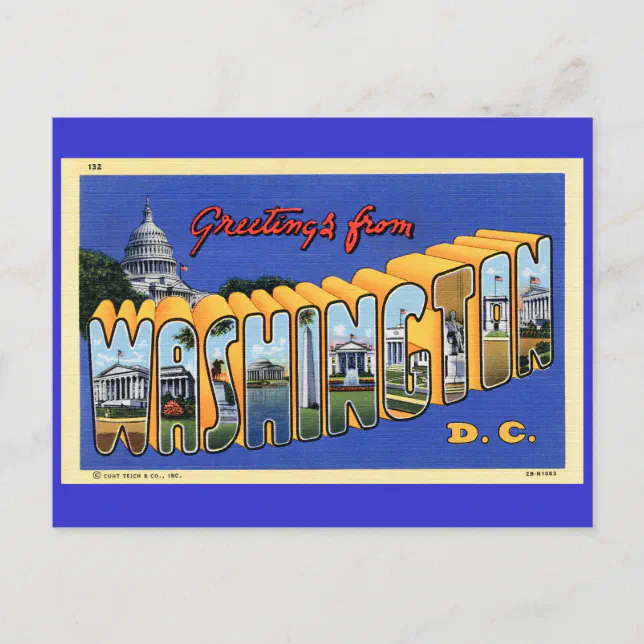 Greetings From Washington DC! Postcard | Zazzle