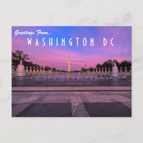 Greetings From Washington DC Postcard