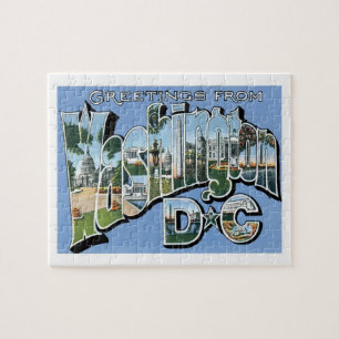 Greetings From Washington DC Vintage Travel Jigsaw Puzzle