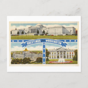Greetings from Washington DC Vintage Travel Postcard