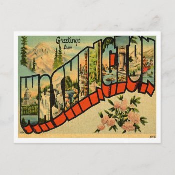 Greetings From Washington Postcard by Trendshop at Zazzle