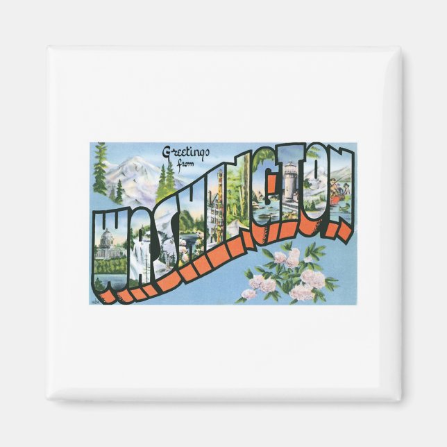 Greetings from Washington State Magnet (Front)