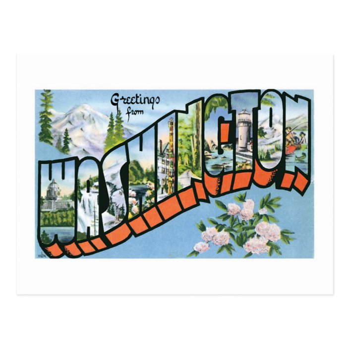 Greetings from Washington State Postcard | Zazzle.com