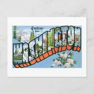 Greetings from Washington state! Vintage Post Card