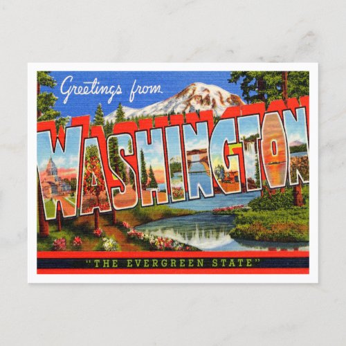 Greetings from Washington The Evergreen State Postcard