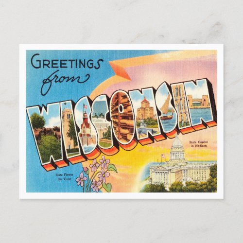 Greetings from Washington Vintage Travel Postcard