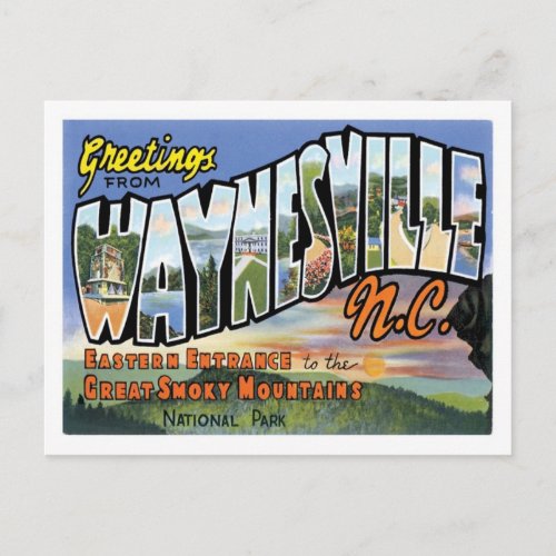 Greetings From Waynesville North Carolina US City Postcard