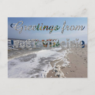 Greetings from West Virginia State Flag USA Heart Postcard
