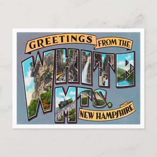 Greetings from White Mountains New Hampshire Postcard