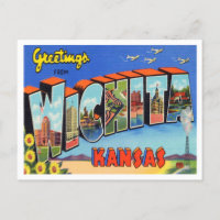 Greetings from Wichita, Kansas Vintage Travel
