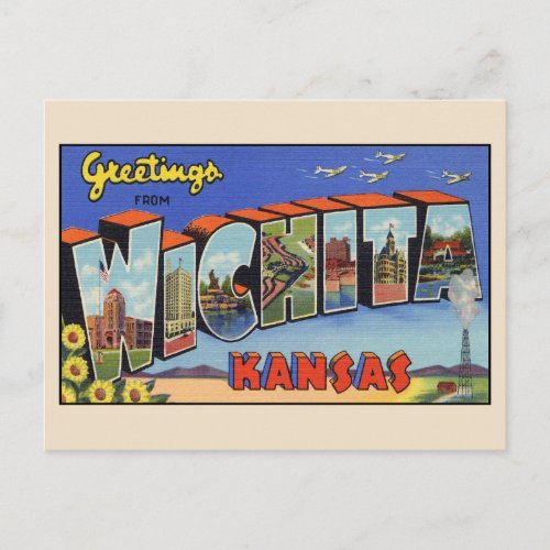 Greetings from Wichita Large Letter Postcard