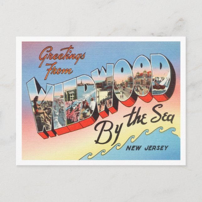 Greetings from Wildwood by the Sea, New Jersey Postcard (Front)