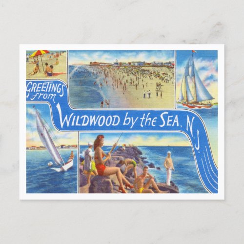 Greetings from Wildwood by the Sea New Jersey Postcard