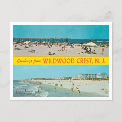 Greetings from Wildwood Crest New Jersey Travel Postcard