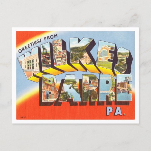 Greetings from Wilkes Barre Pennsylvania Travel Postcard