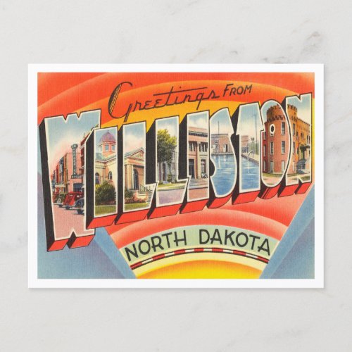 Greetings from Williston North Dakota Travel Postcard